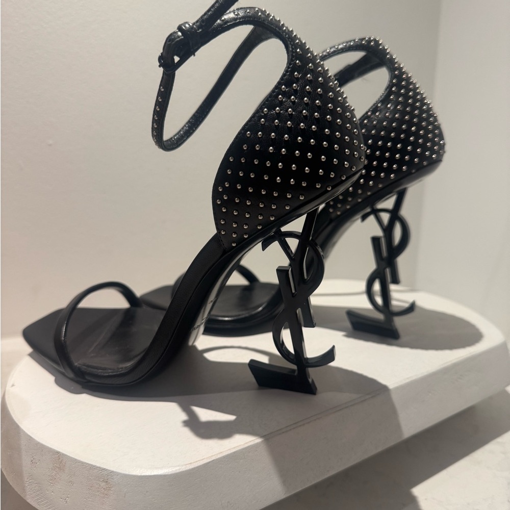 Authentic Yves Saint Laurent Opyum Black Studded Heels